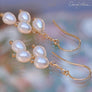 4-Pearl Earring Drops on 14K Gold Earwires - OutOfAsia