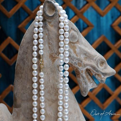 BIG, LONG and Very Beautiful Jumbo White Freshwater Pearls - OutOfAsia