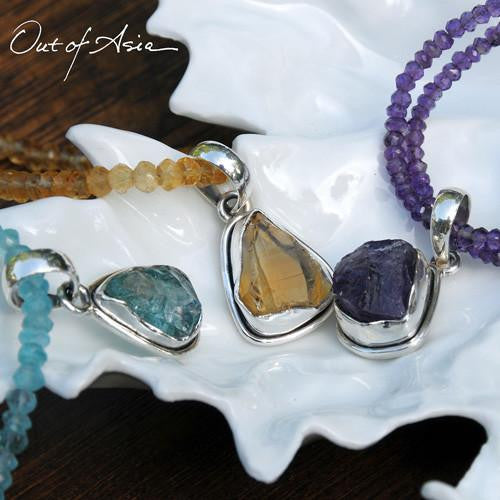 In the Rough! Sterling & Raw Stone Pendants - OutOfAsia