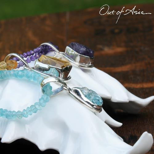 In the Rough! Sterling & Raw Stone Pendants - OutOfAsia