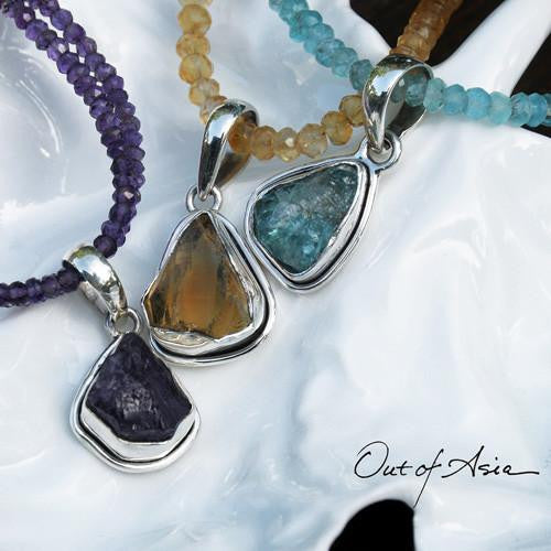 In the Rough! Sterling & Raw Stone Pendants - OutOfAsia
