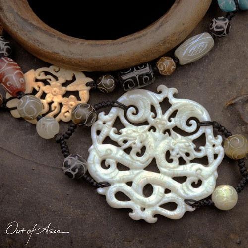 Jade Belt or Necklace with Dragon Buckle - OutOfAsia