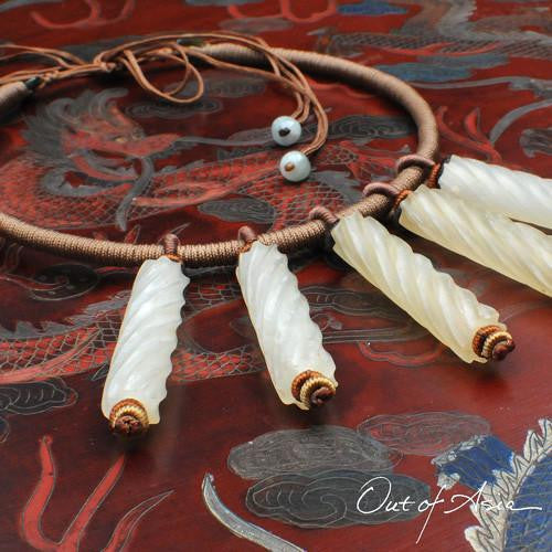 One-of-a-Kind White Jade Necklace - OutOfAsia
