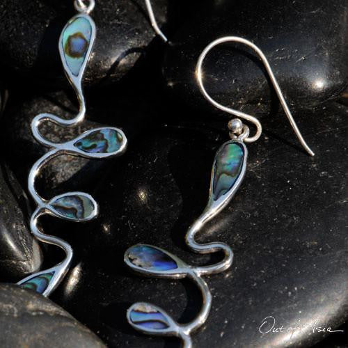 Paua Shell Earrings - Bali Silver (Sterling) - OutOfAsia
