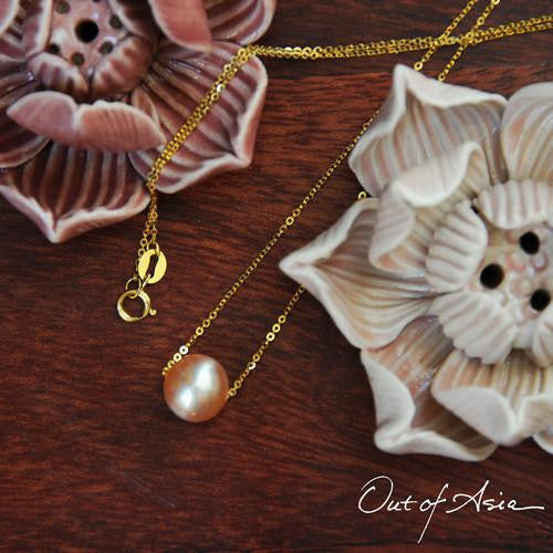 Pearl on a Chain Freshwater and 18K Gold - OutOfAsia