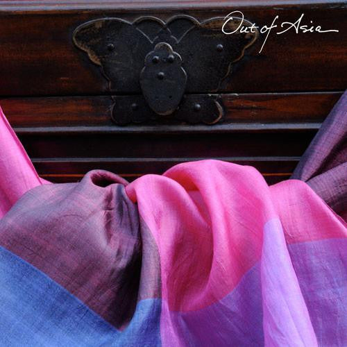 Silk Color Block Scarf - OutOfAsia