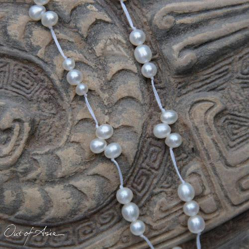 Simply White Tin Cup Favorite Freshwater Pearl Necklace - OutOfAsia