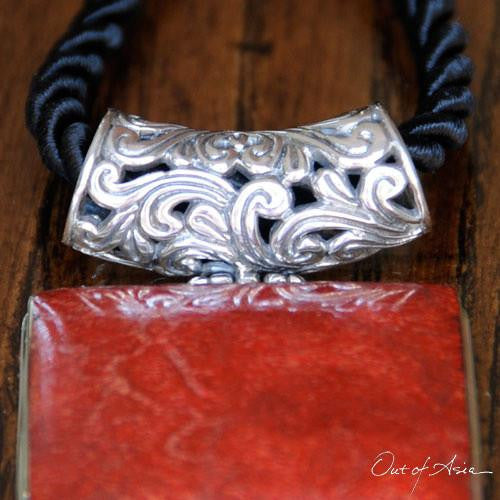 Sterling Silver ‘Tsunami’ Coral Pendant - Handcrafted in Bali - OutOfAsia