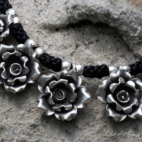 Thai Hill Tribe 'Roses'Sterling Silver Necklace - OutOfAsia
