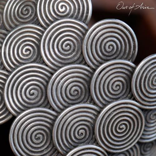 Thai Hilltribe Spiral Cuff Bracelet - OutOfAsia