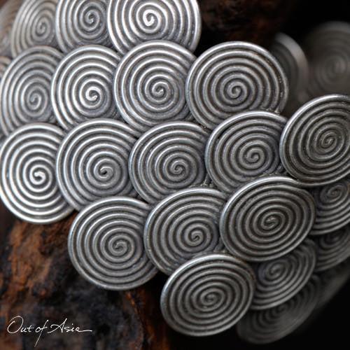Thai Hilltribe Spiral Cuff Bracelet - OutOfAsia