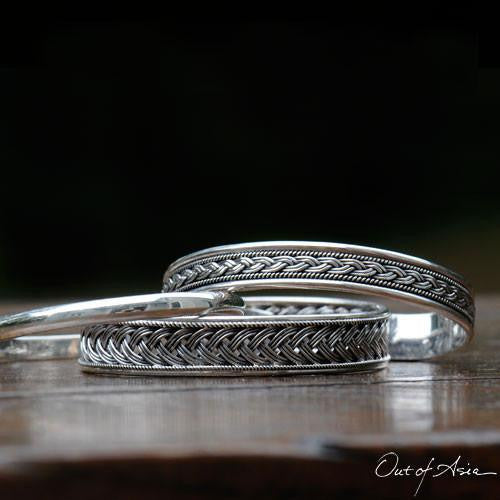 Thai SilverSterling Cuff Bracelet Trio - OutOfAsia