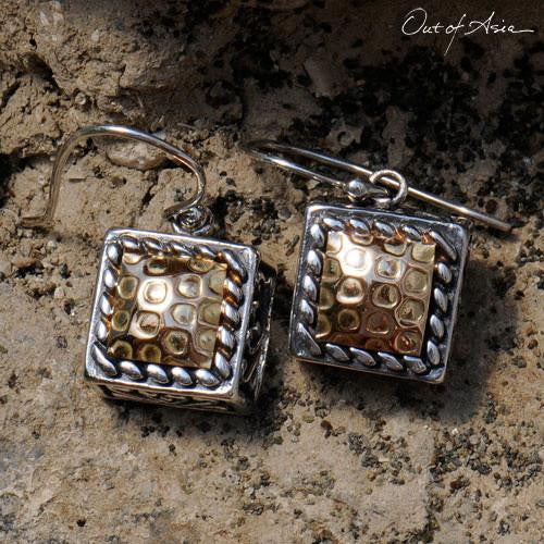Two-Tone Earrings:  18K Gold plated onto Sterling Silver - OutOfAsia