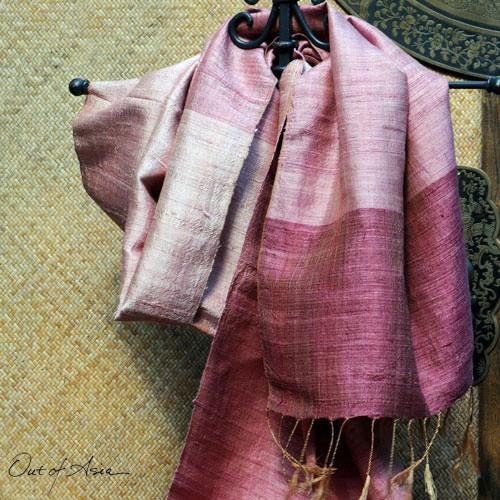 100% Handwoven Thai Silk Wrap/Scarf - Ayutthaya Sunset - OutOfAsia