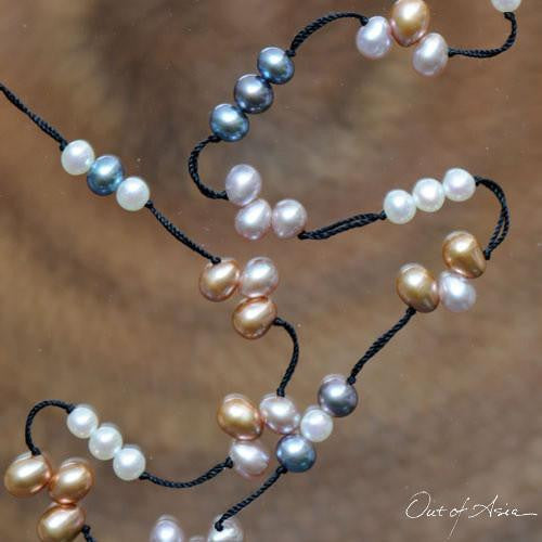 Freshwater Pearl 'Tin Cup' Necklace with a Sterling Silver Lock - OutOfAsia