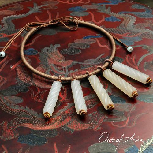 One-of-a-Kind White Jade Necklace - OutOfAsia