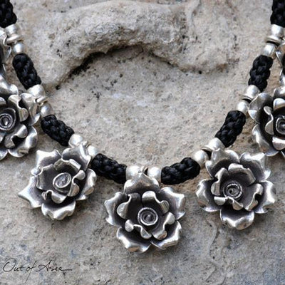 Thai Hill Tribe 'Roses'Sterling Silver Necklace - OutOfAsia